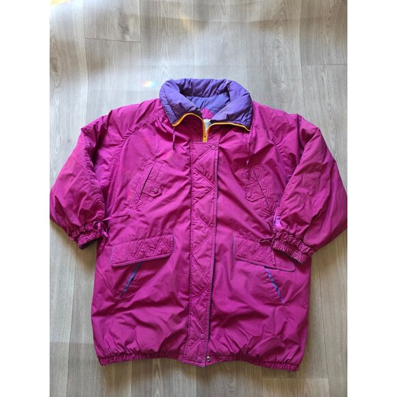 Vintage PA Originals Purple & Yellow 80s Puffer Coat 22W-24W - Picture 5 of 9